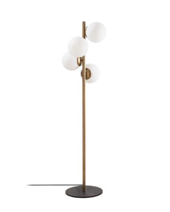 Lumi Lysara Gulvlampe Glas Og Guld Metal