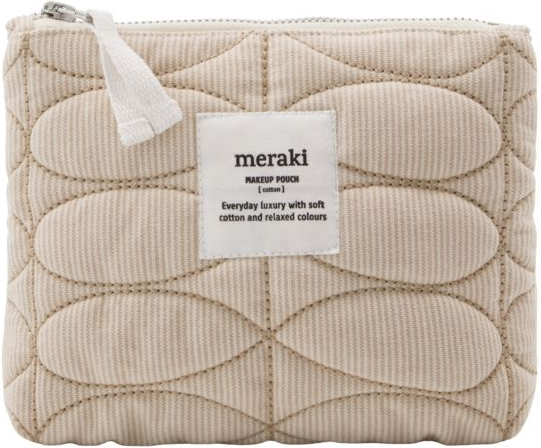 Makeuppung Meraki Mentha Quiltet Bomuld Polyester 14x19x2   Cm Hvid Beige