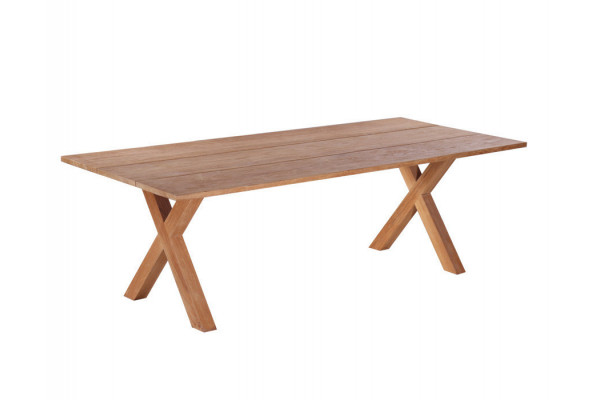 Mako Plankebord 100x240 Cm   Bordben   Teak Kryds