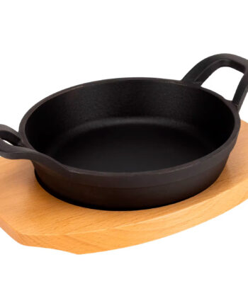 Mareld  Serveringspanna   Gjutjärn 16 Cm  Underlägg   Trä