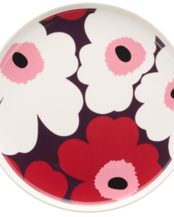 Marimekko Oiva Unikko Tallerken 20 Cm  Cranberry Pink