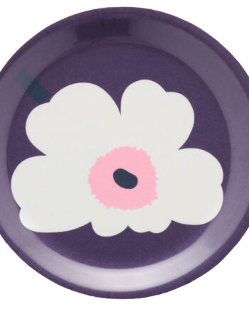 Marimekko Unikko Glasunderlag 11 Cm   -pak  Blomme Hvid