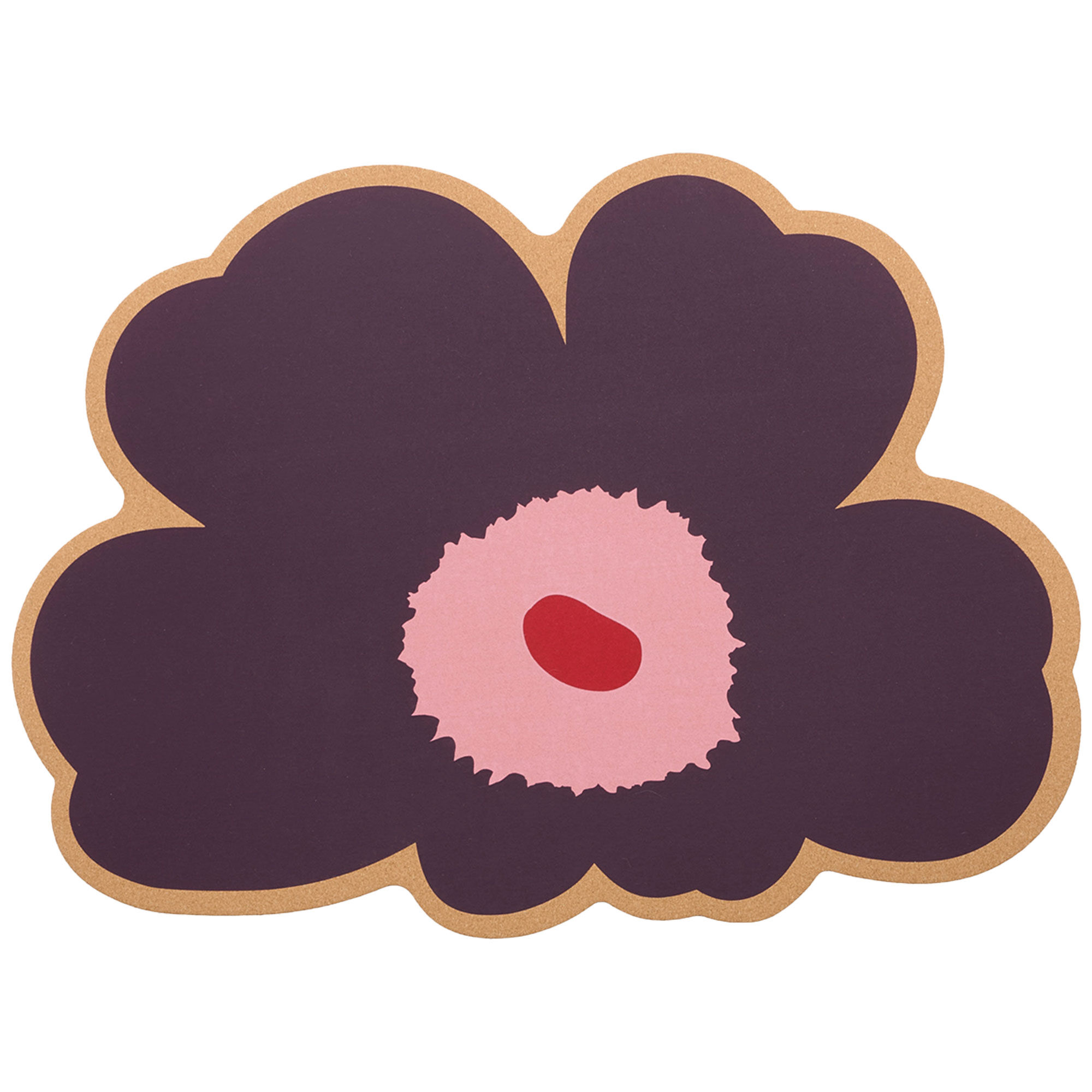 Marimekko Unikko-formet Bordunderlag   Kork  Cranberry Pink