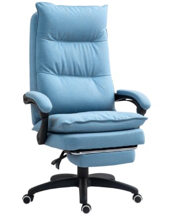 Massagekontorstol  Skrivebordsstol Med Massagefunktion  Højdejusterbar  Ergonomisk Drejestol  Nylon  Blå