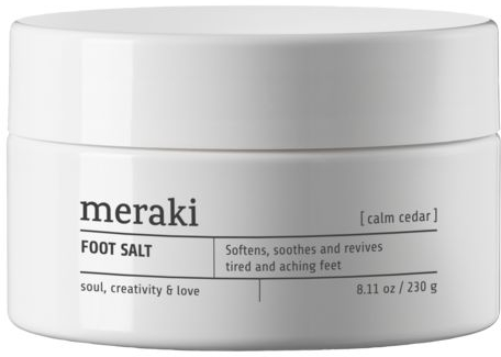 Meraki Calm Cedar Fodbadesalt   Naturligt Havsalt Til Fodbad Med Eukalyptus  Mynte   Lime  ø9     H6 Cm  Ecocert