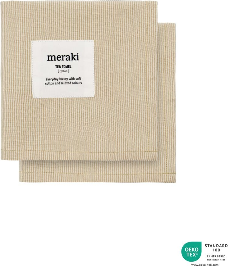 Meraki Verum  -pak Køkkenviskestykker øko-tex 100 Bomuld 55x75 Cm Off White Beige