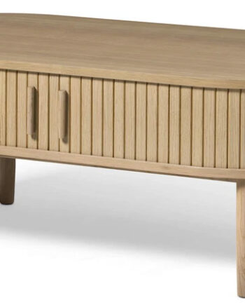 Meta Sofabord       Skydelåger Og   Rum  Oval Hvidpigmenteret Eg  60x120