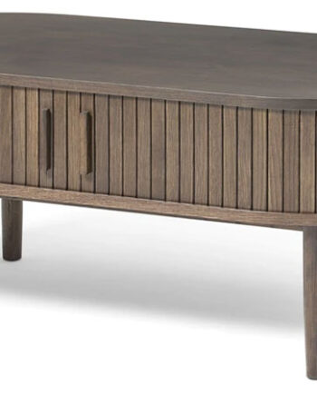Meta Sofabord       Skydelåger Og   Rum  Oval Mørk Espresso Brun Eg  60x120