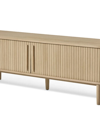 Meta Tv-bord       Skydelåger Og   Hylder  Oval Hvidpigmenteret Eg  180x40