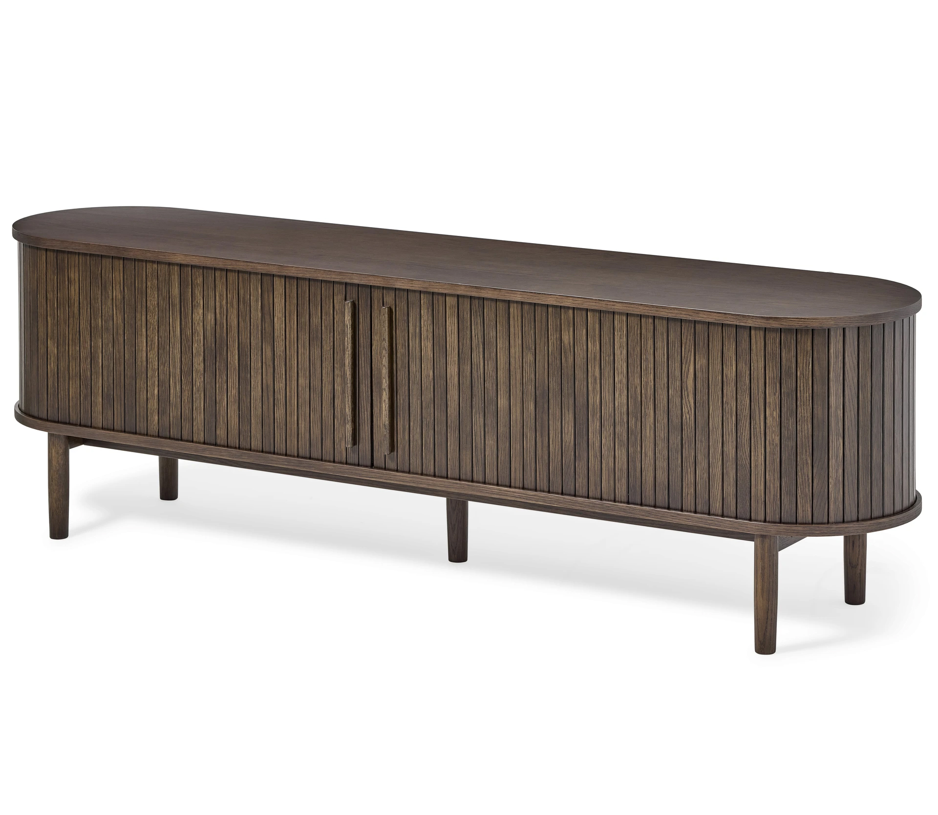 Meta Tv-bord       Skydelåger Og   Hylder  Oval Mørk Espresso Brun Eg  180x40