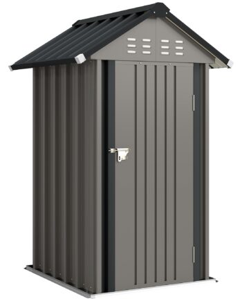 Metalhaveskur    17 Mâ  Redskabsskur Med Skråtag  Ventilation  Lås  Handsker  122   121   192 Cm