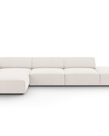 Micadoni Jodie Hjørnesofa  Venstre    Sæder Beige Stof Og Sort Plastik