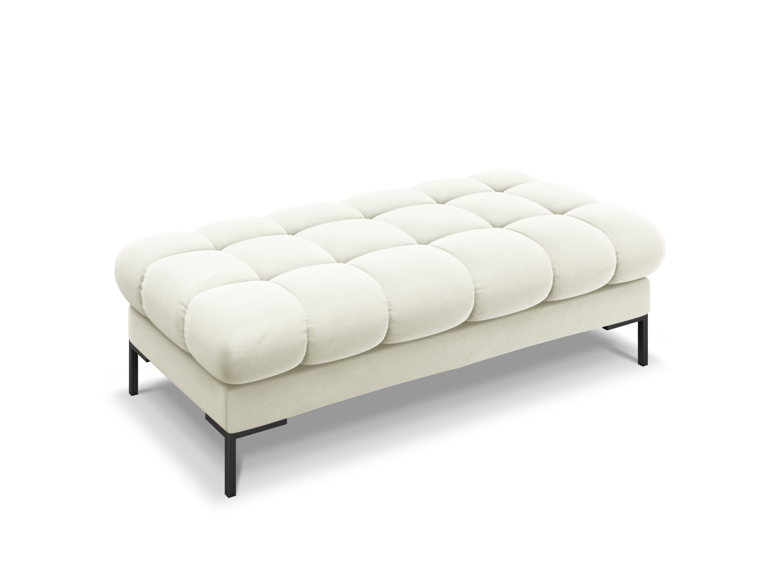 Micadoni Mamaia Bænk    Sæder  Rektangulær Beige Fløjl Og Sort Metal  62x133x41