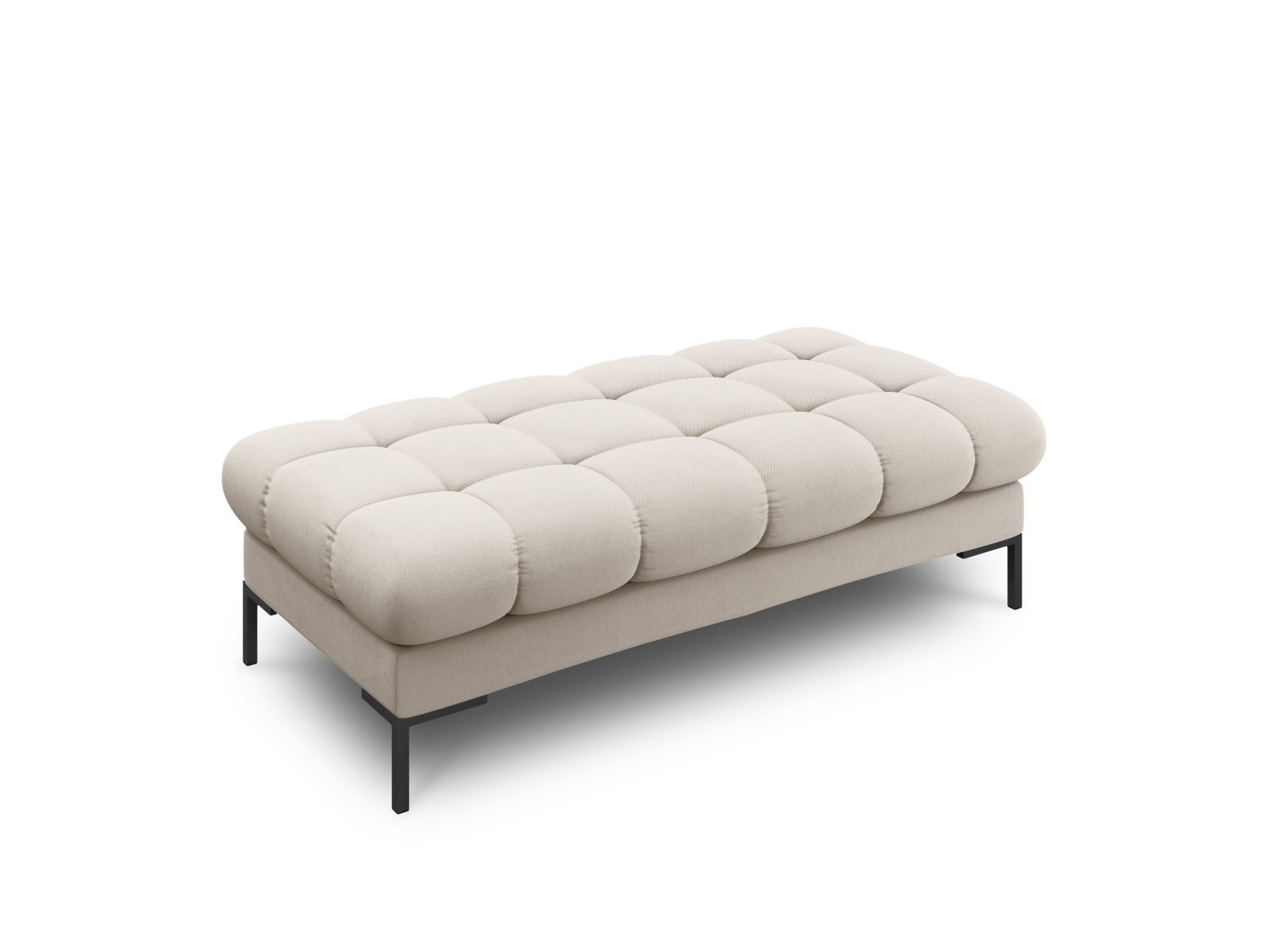 Micadoni Mamaia Bænk    Sæder  Rektangulær Beige Stof Og Sort Metal  62x133x41