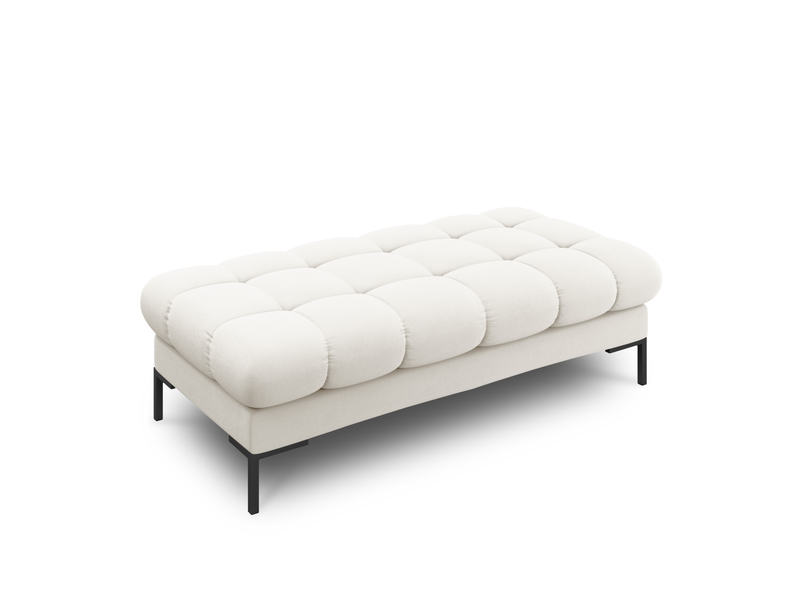 Micadoni Mamaia Bænk    Sæder  Rektangulær Beige Stof Og Sort Metal  62x133x41