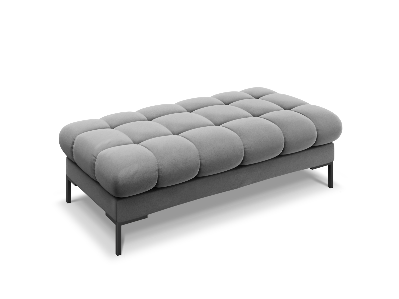 Micadoni Mamaia Bænk    Sæder  Rektangulær Grå Fløjl Og Sort Metal  62x133x41