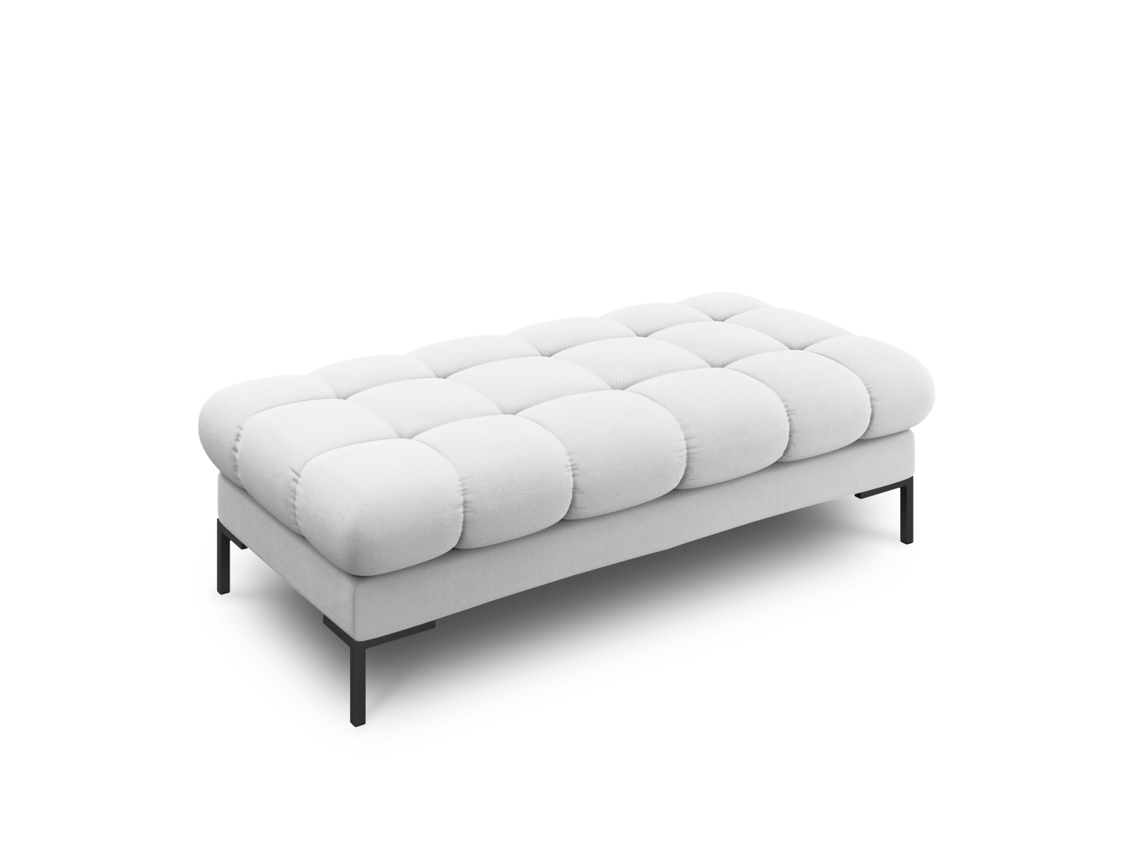 Micadoni Mamaia Bænk    Sæder  Rektangulær Grå Stof Og Sort Metal  62x133x41