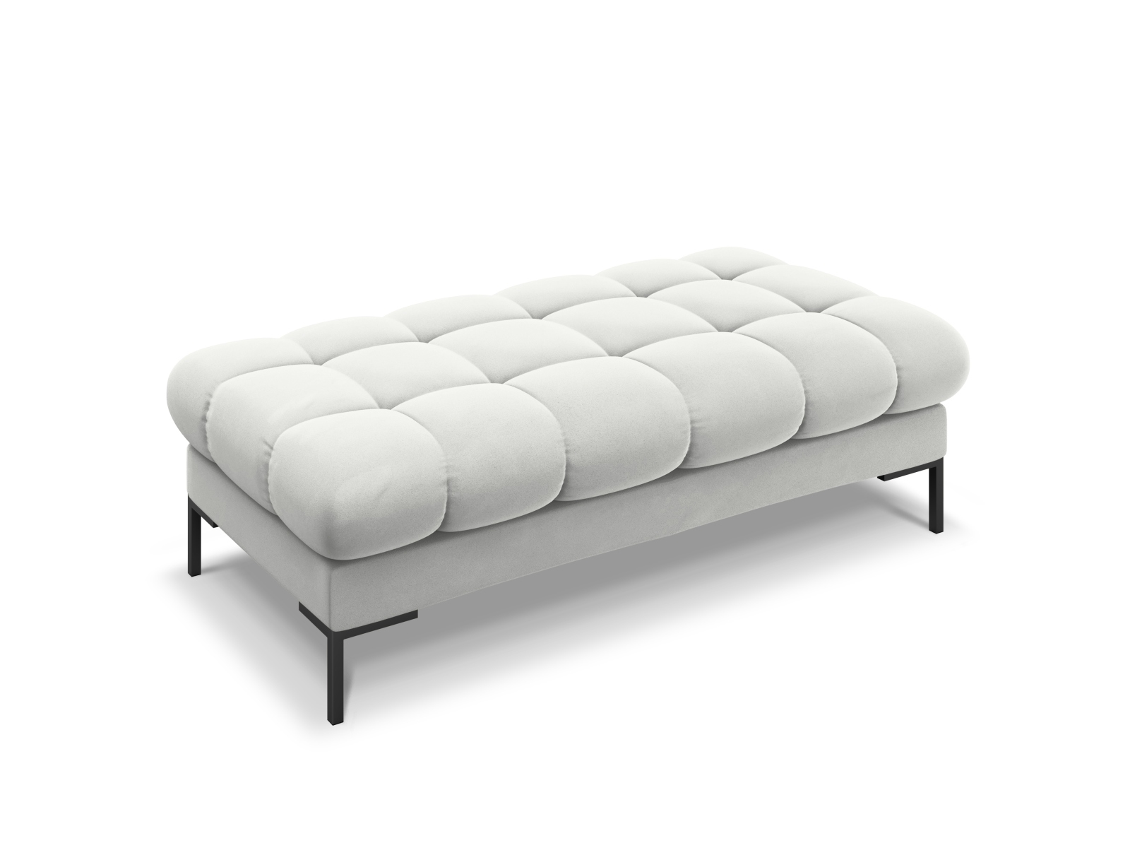 Micadoni Mamaia Bænk    Sæder  Rektangulær Sølv Fløjl Og Sort Metal  62x133x41