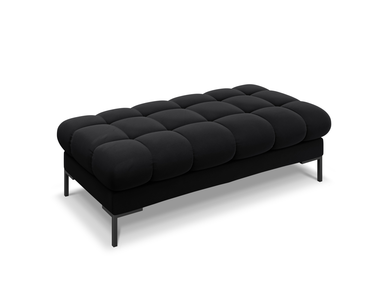 Micadoni Mamaia Bænk    Sæder  Rektangulær Sort Fløjl Og Sort Metal  62x133x41