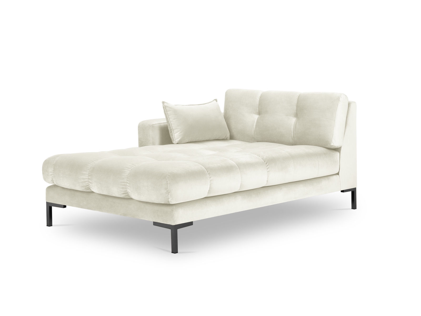 Micadoni Mamaia Chaiselong  Venstre Beige Fløjl Og Sort Metal  185x102x75
