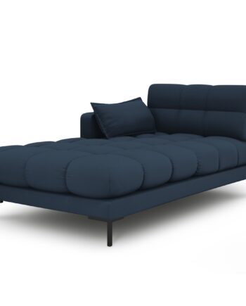 Micadoni Mamaia Chaiselong  Venstre Blå Stof Og Sort Metal  185x102x75