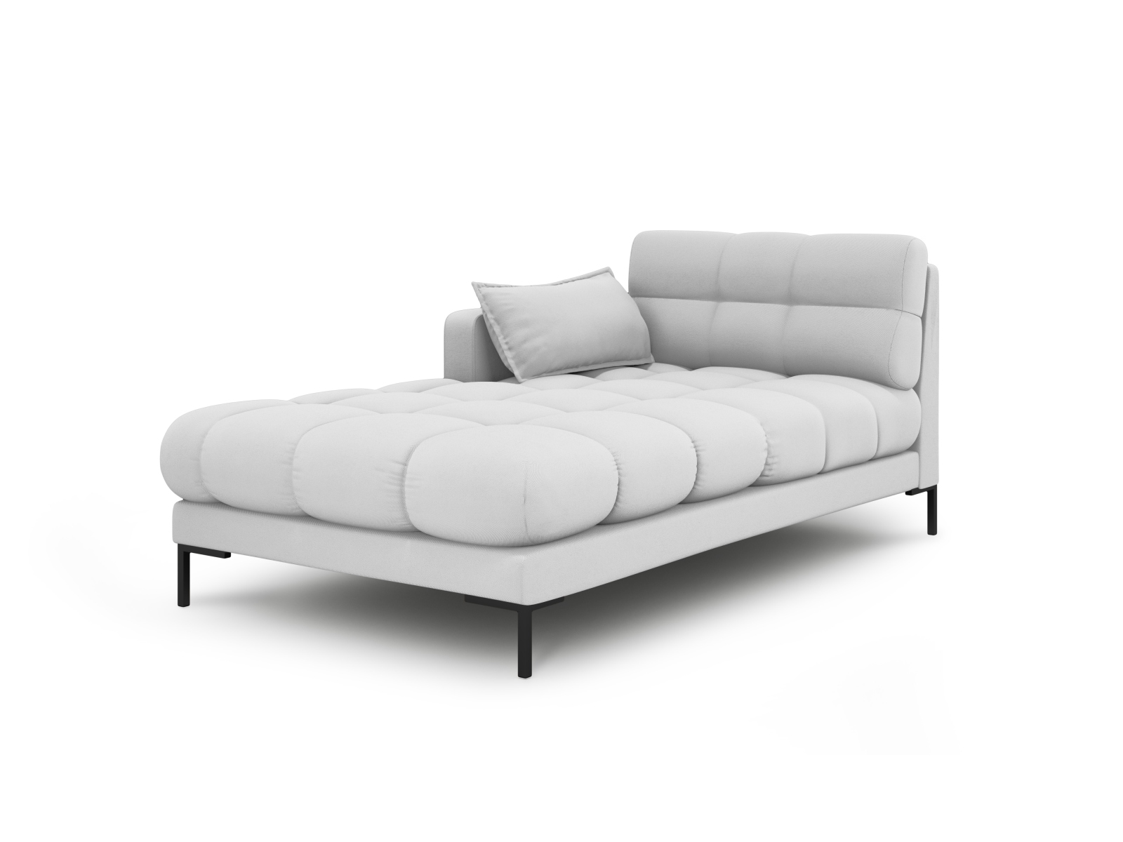 Micadoni Mamaia Chaiselong  Venstre Grå Stof Og Sort Metal  185x102x75