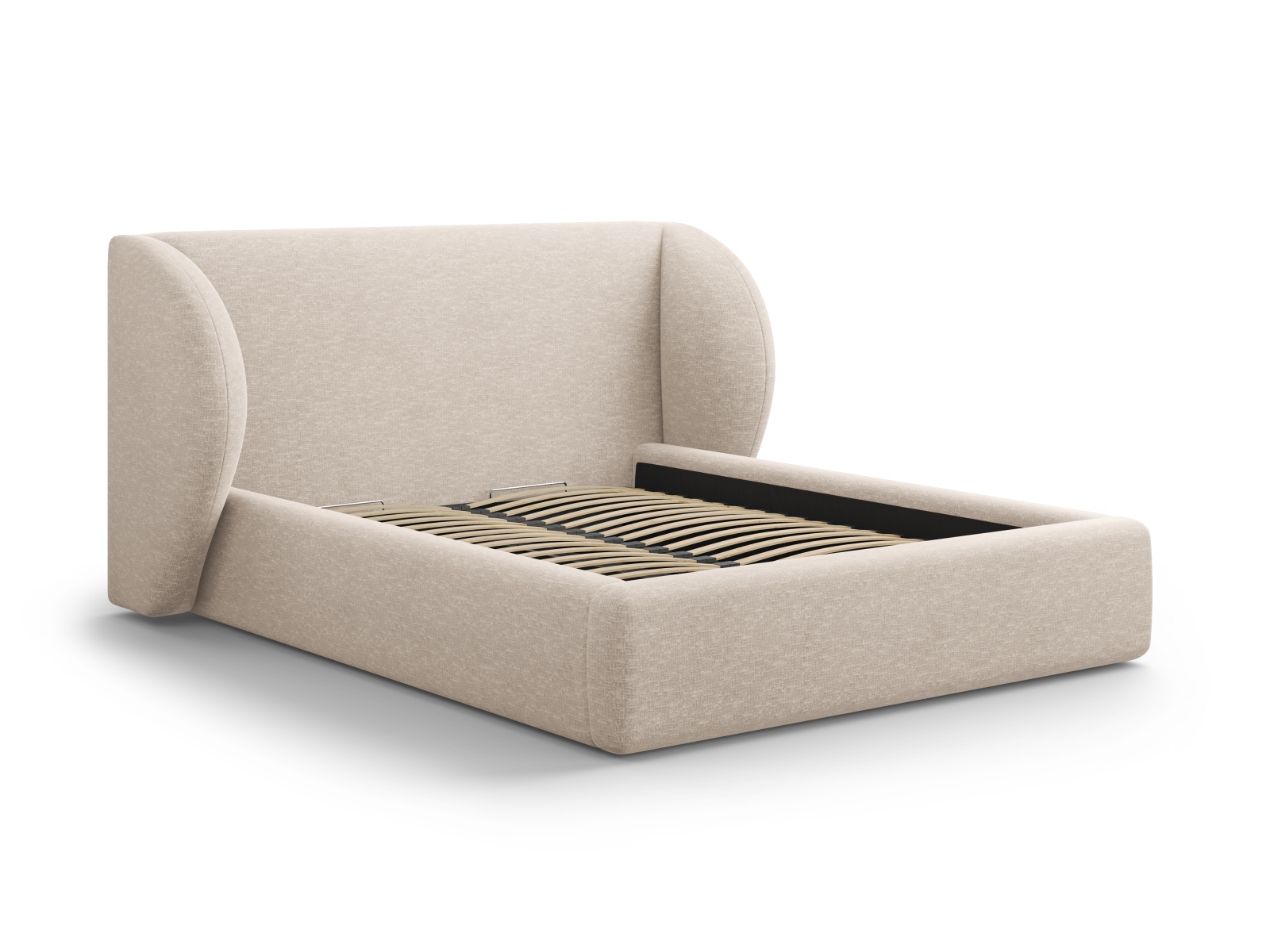 Micadoni Miley Sengeramme     Sengegavl Og Lameller Beige Chenille  160x200