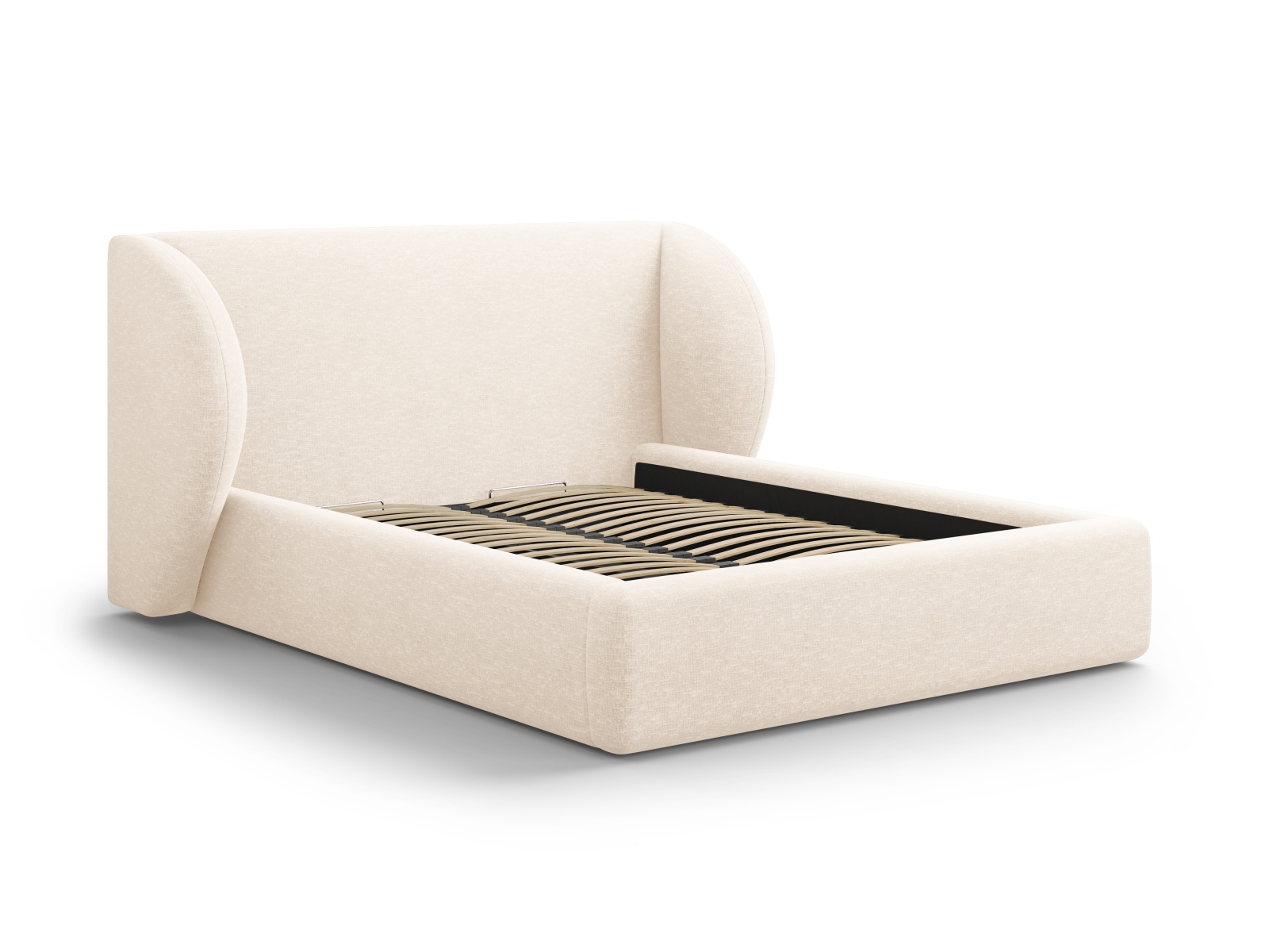 Micadoni Miley Sengeramme     Sengegavl Og Lameller Beige Chenille  140x200
