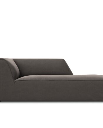 Micadoni Ruby Chaiselong  Højre Antracitgrå Fløjl Og Sort Plastik  180x93x69