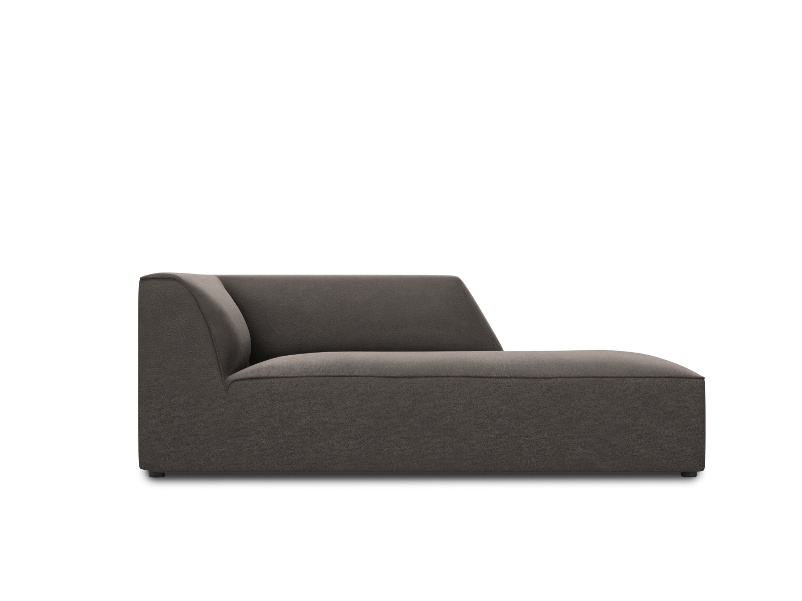 Micadoni Ruby Chaiselong Højre Antracitgrå Fløjl Og Sort Plastik 180x93x69