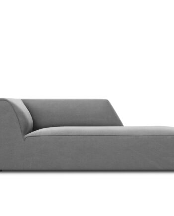 Micadoni Ruby Chaiselong  Højre Grå Fløjl Og Sort Plastik  180x93x69