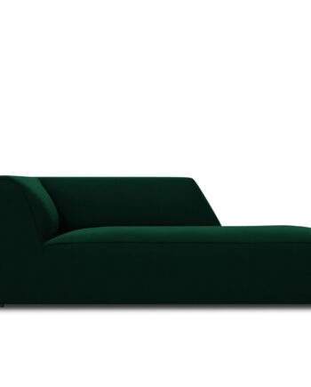 Micadoni Ruby Chaiselong  Højre Grøn Fløjl Og Sort Plast  180x93x69