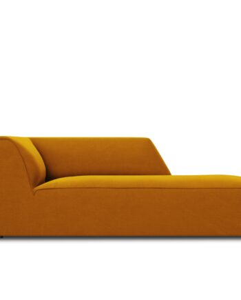 Micadoni Ruby Chaiselong  Højre Gul Fløjl Og Sort Plastik  180x93x69