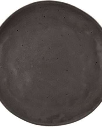 Middagstallerken House Doctor Rustic Stentøj Mørkegrå Med Tone- -tone Prikker ø27   Cm