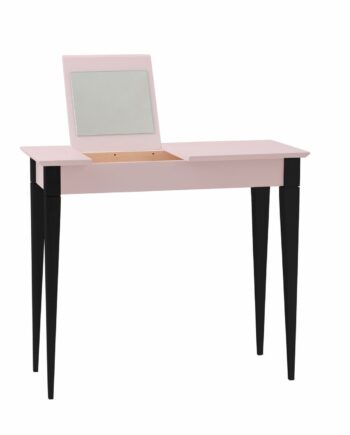 Mimo Sminkebord Med Spejl 65x35 Cm Sorte Ben   Pink