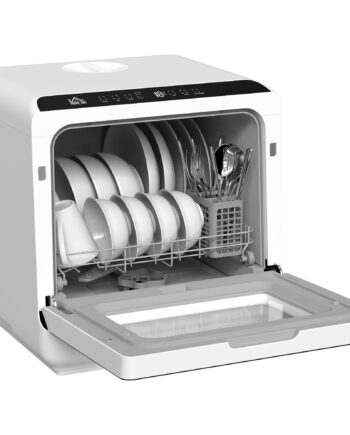 Mini Opvaskemaskine Med  -liters Tank    Programmer  Led-display  Tørrefunktion  Hvid