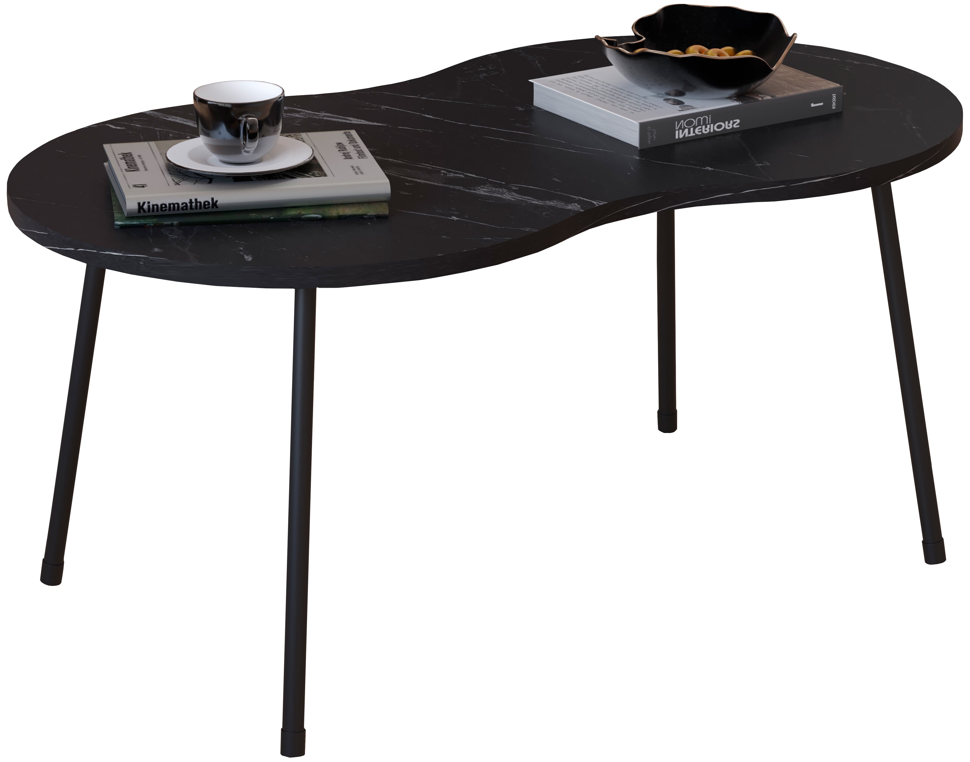 Minimalistisk Sofabord Med Bordplade   Marmor-look  42   90   41 Cm