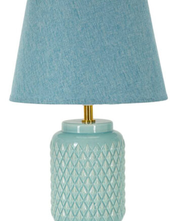 Moderne Bordlampe   Keramik  Metal Og Stof   28x44 Cm