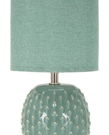 Moderne Bordlampe   Keramik  Metal Og Stof    14x27 Cm