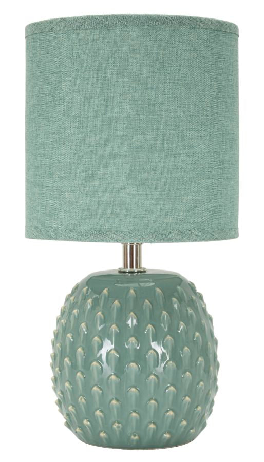 Moderne Bordlampe   Keramik  Metal Og Stof    14x27 Cm