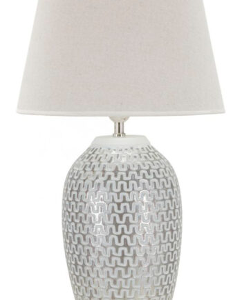 Moderne Bordlampe   Polyresin  Jern And Stof   35x65 Cm