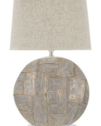 Moderne Bordlampe   Polyresin  Jern And Stof    38x64 Cm