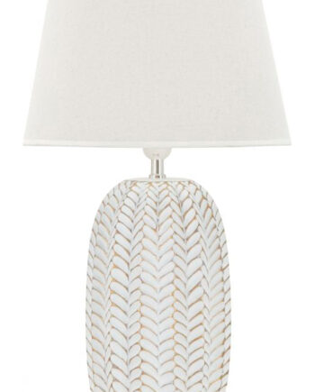 Moderne Bordlampe   Polyresin  Jern And Stof   35x65 Cm