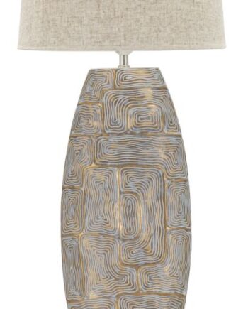 Moderne Bordlampe   Polyresin  Jern Og Stof    38x90 Cm