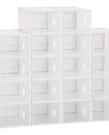 Modulært Reolsystem Med 18 Rum  Boltfri Reol  25 Cm   35 Cm   19 Cm  Transparent