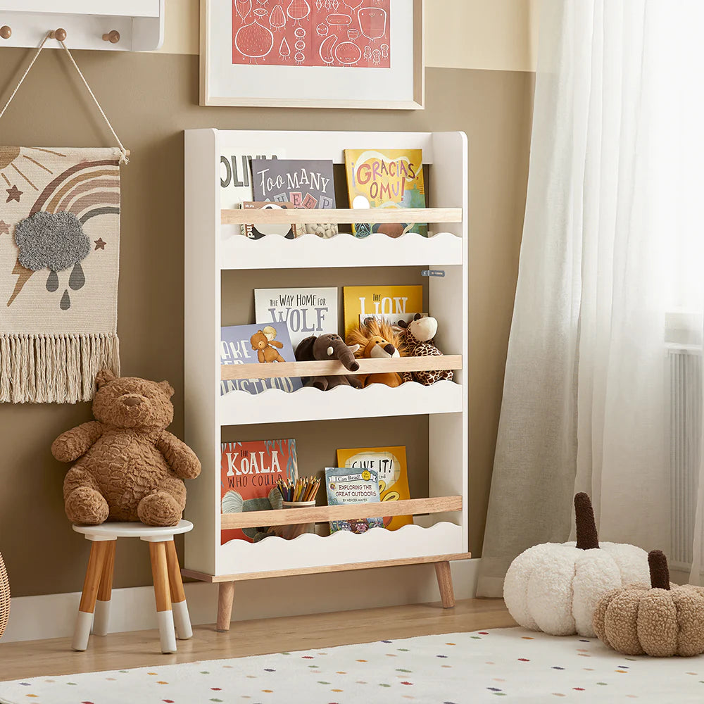 Montessori Bogreol Til Børneværelset  75x15x120 Cm  Hvid