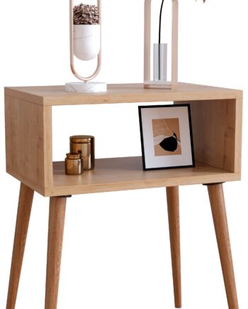 Natbord Med åben Rum  60er Retro Stil  Naturfarvet