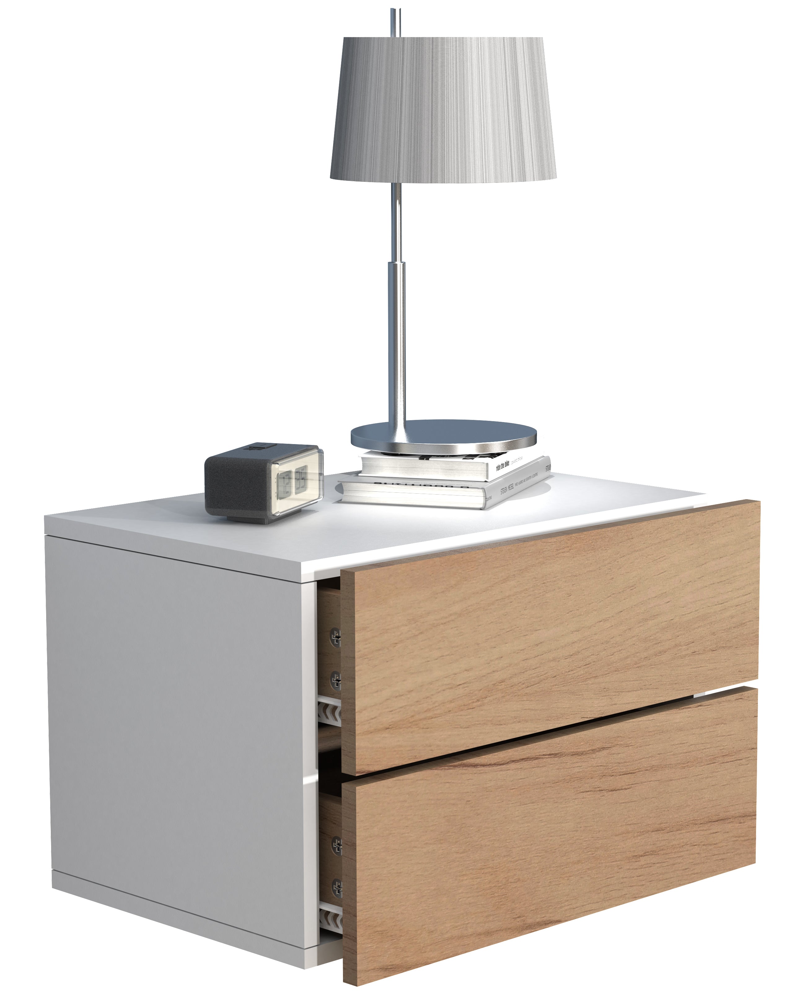 Natbord   Sengebord  Quot Usal Quot  30   45   32 Cm  Naturfarvet Og Hvid