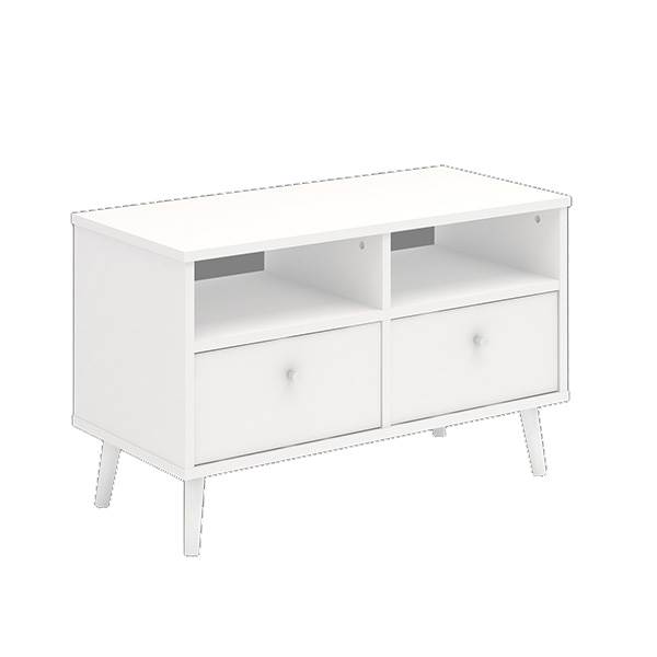 Nordic Furniture Tv-bænk Med   Skuffer   Mat Hvid  :87 Cm : Erling Christensen Møbler  : Erling Christensen Møbler