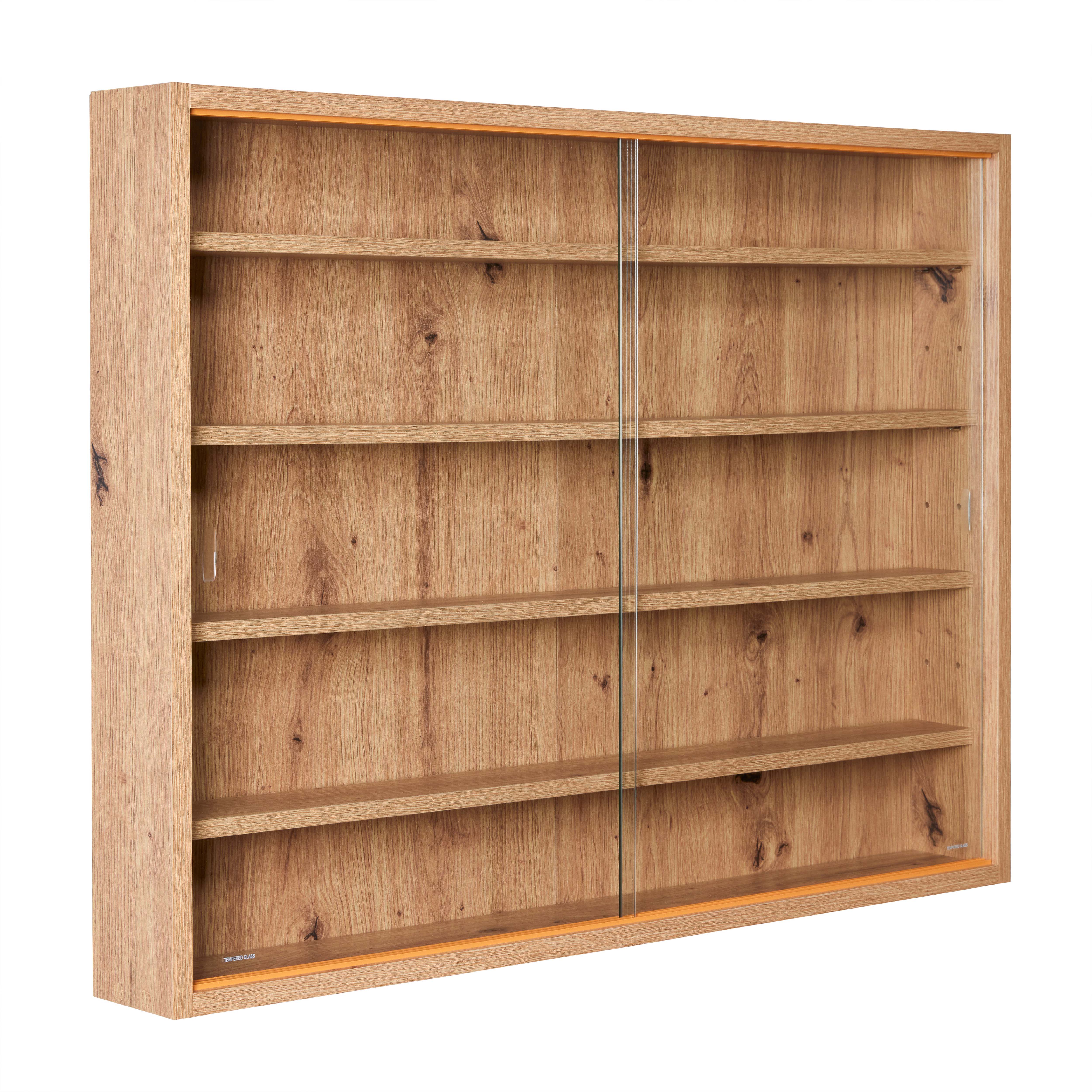 Nordic Living Collection Artisario Vægskab       Glasskydelåger Og   Hylder Natur Egetræsfinish Mdf